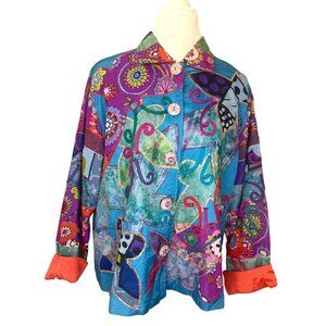 Daniel K Vintage Art Deco Funky Jacket 80s 90s Designer Ladies Size XL